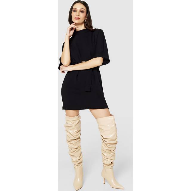 Closet London Black Tie Belt Kimono Mini Dress Size:18