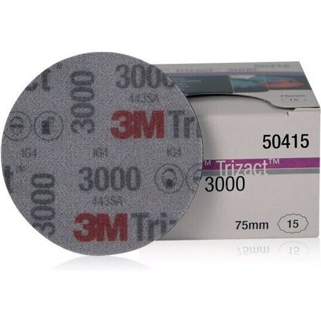 3m trizact fine finishing discs p3000 5pk hookit h&l 75mm 50415
