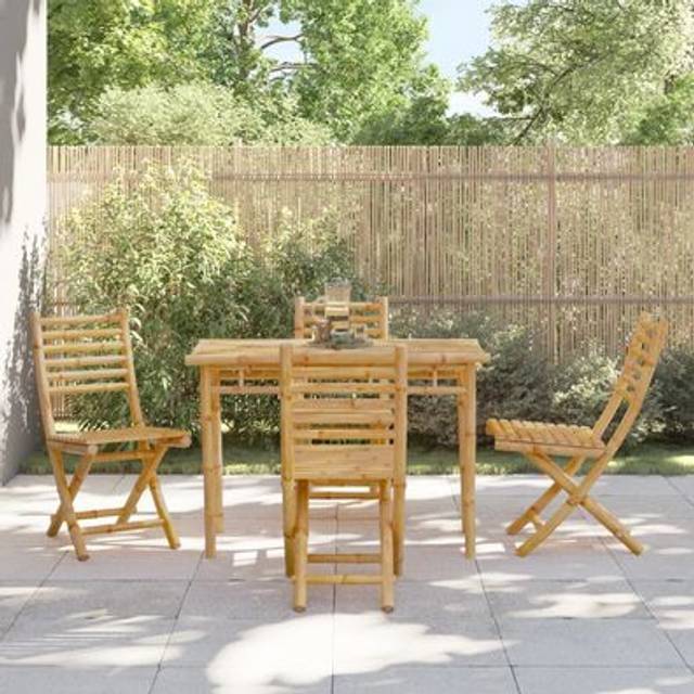 vidaXL 5 Piece Garden Dining Set Bamboo - Brown