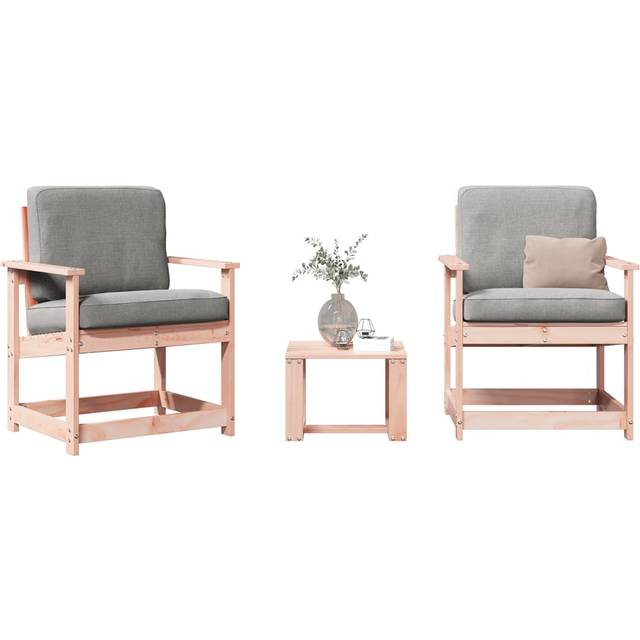 vidaXL 3 Piece Garden Lounge Set Solid Wood Douglas - Brown