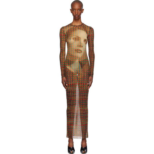Jean Paul Gaultier Multicolor Tartan Face Maxi Dress - 95105030-Sepia/Yello - L