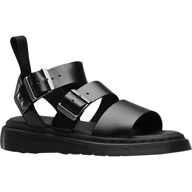 Dr. Martens Black Gryphon Leather Gladiator Sandals - Black Brando - US 10