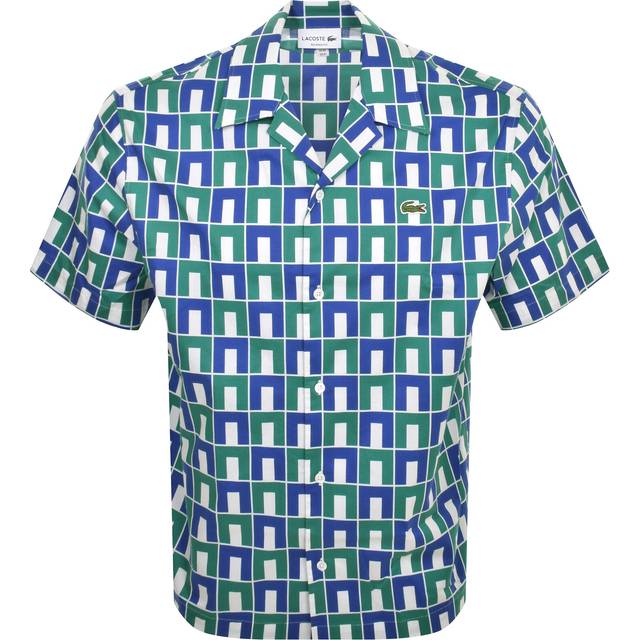 Lacoste Patterned Short Sleeved Shirt White