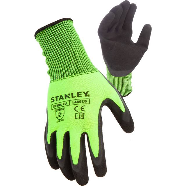 Stanley SY18L Waterproof Grip Gloves Black / Yellow L Pack of 1