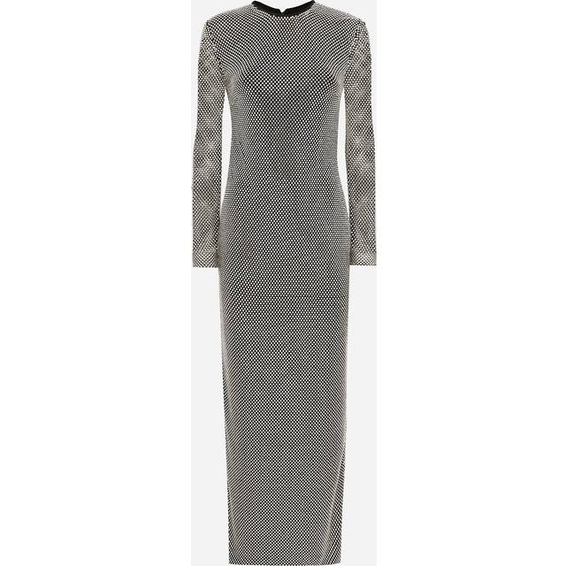 Dolce & Gabbana Long Crystal Mesh Dress - Woman Dresses Silver 44