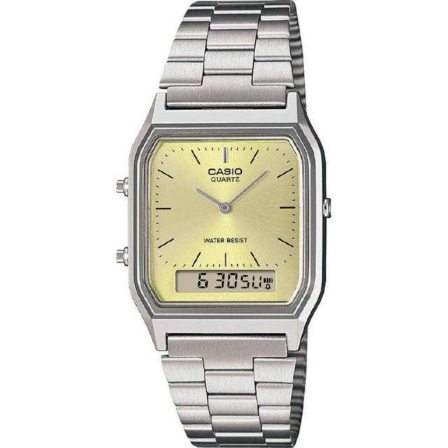 Casio Vintage Analog Digital Light Champagne Dial Quartz AQ-230A-9AMQY Unisex Watch