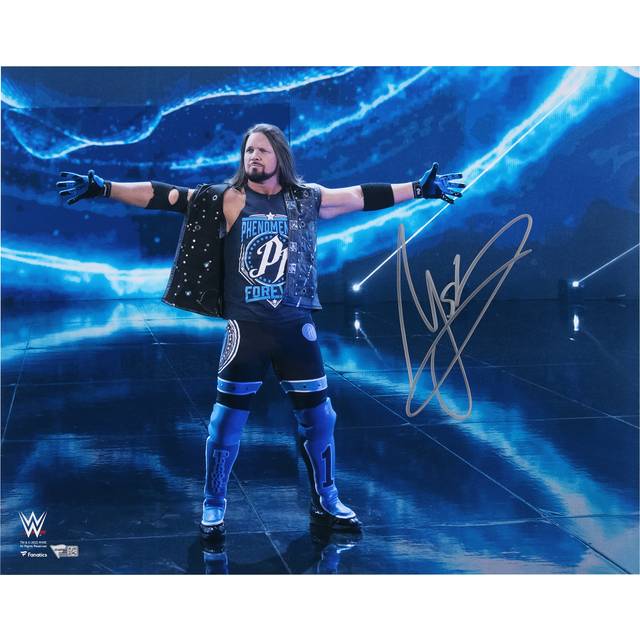 AJ Styles Autographed 16" x 20" Entrance with Arms Out Photograph