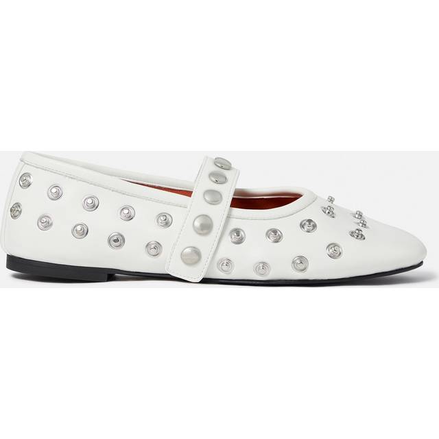 Stella McCartney - Ryder Popper-Studded Ballet Flats, Woman, Pure white, Size: 39