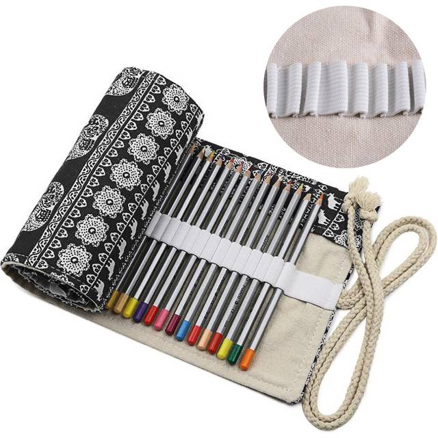 Canvas colored pencil roll 72 compartments colored pencil holder Organizer