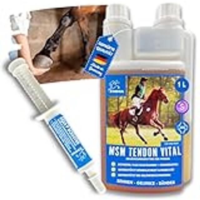 EMMA® MSM Horse I Economy set I Joint, ligament & senor I Glukosamin, kondroitin & kollagen I 1 vide bark Booster 30 ml plus 1 L