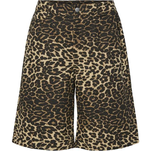 Pcasta Leopard Denim Jorts