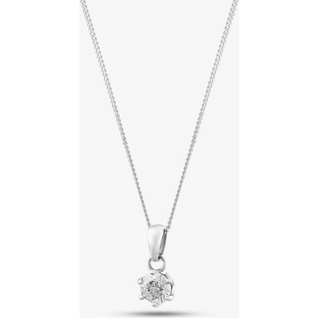Sterling Silver Medium Cubic Zirconia Single Stone Necklace 3121.8.13.0034