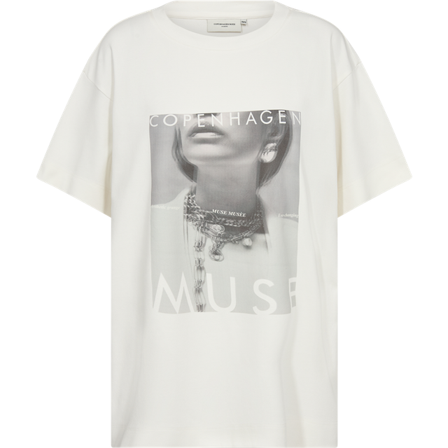 Copenhagen Muse, T-Shirts, female, White, M/L, Graphic Print Tee Top Jet Stream