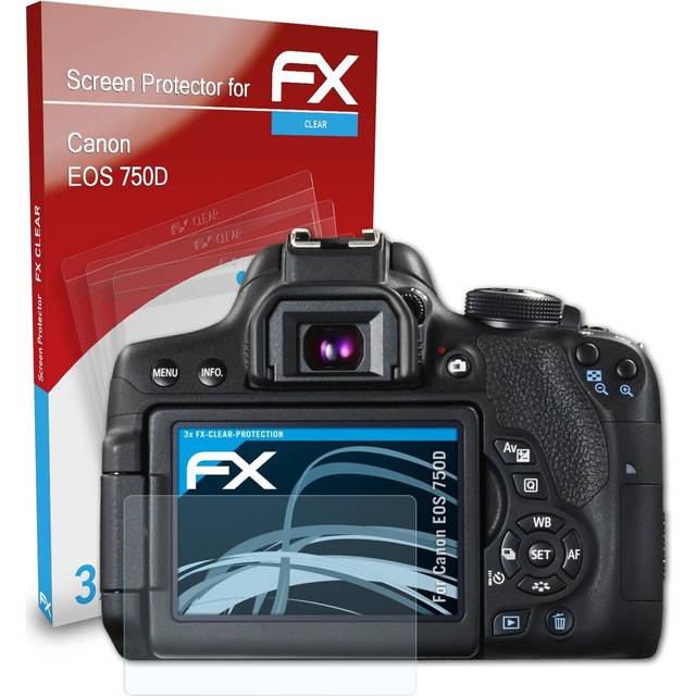 Atfolix 3x Screen Protection Film For Canon Eos 750d Screen Protector Clear