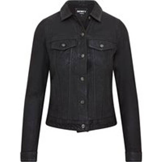 Infinity Leather Womens Black Trucker Jeans Jacket- Doha - Size 10 UK