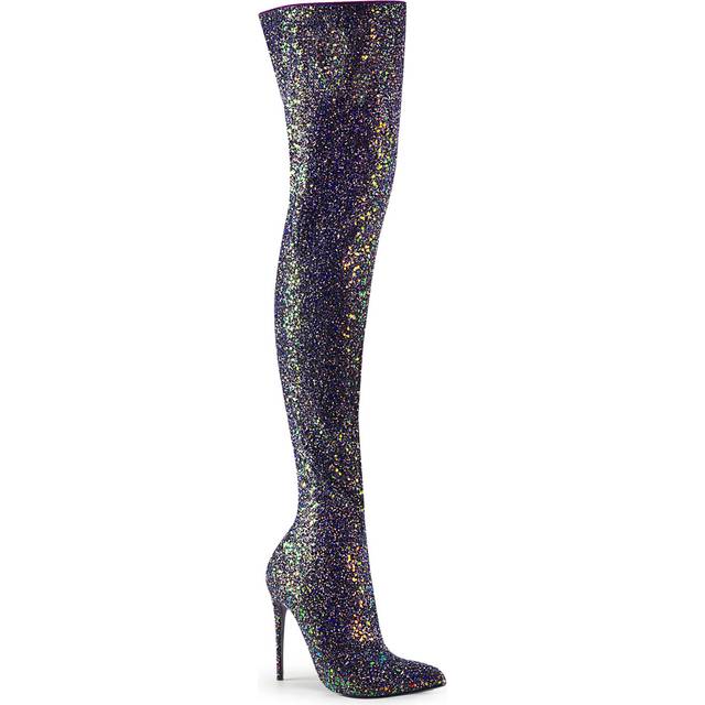 (UK 8/EU 41/US 11) Pleaser Womens Boots COURTLY-3015 Blk Multi Glitter