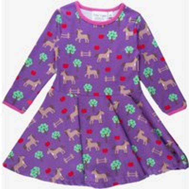 Organic Horse Print Long-Sleeved Skater Dress - 7-8y / 128cm