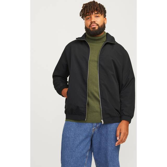 Size 4Xl Mens Jack & Jones Big & Tall Black Harrington Bomber Jacket Big & Tall - 4XL