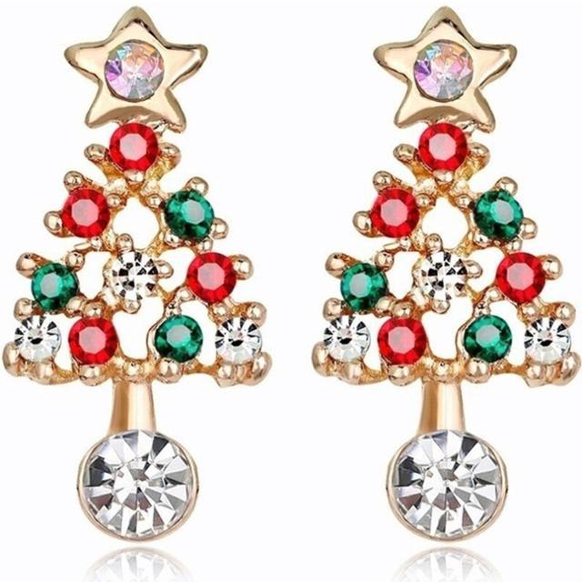 4PCS  Alloy Women Earrings Christmas Tree Earrings Jewelry