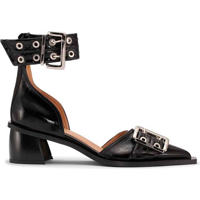 Ganni Feminine Buckle Open Cut Pump Napla Dam Stl. 38 - Sandaletter Från Magasin - Black (38)
