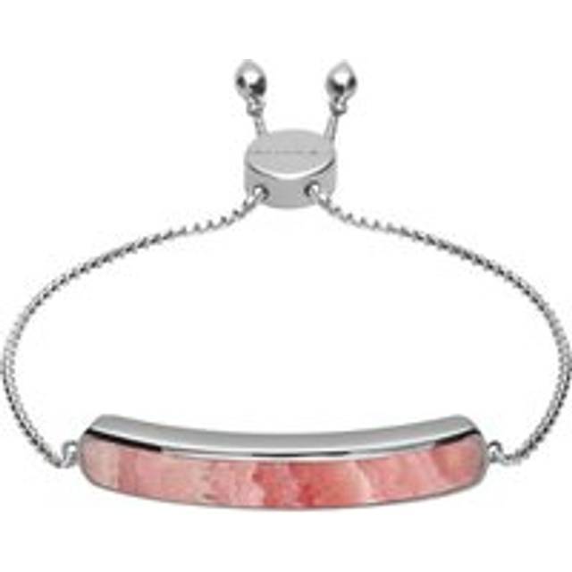 Sterling Silver Rhodochrosite Lineaire Long Bracelet