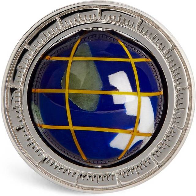 Tateossian Sterling Silver and Lapis Lazuli Globe Cufflinks - Blue - One size