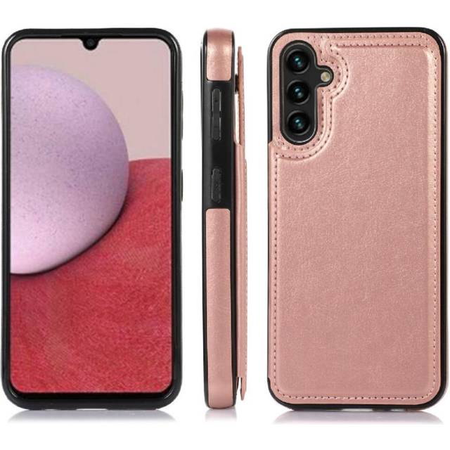 (Pink) Wallet Case for Samsung Galaxy A35 5g Card Slots Pu Leather Kickstand with Card Holder Double Magnetic Clasp