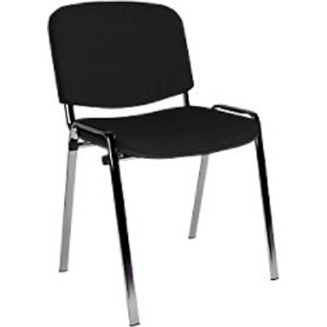 Taurus Stackable Waiting Room Chair with No Arms - Chrome Frame - Black