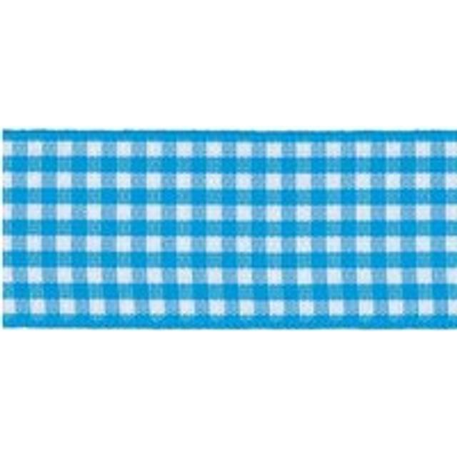 Berisfords Gingham Ribbon 4 Peacock