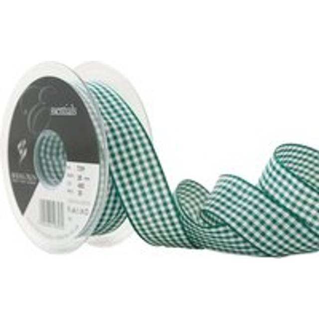 Berisfords Gingham Ribbon 455 Hunter Green