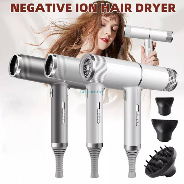 (Grey) Hair Dryer Ionic Fast Professional Styling Blower