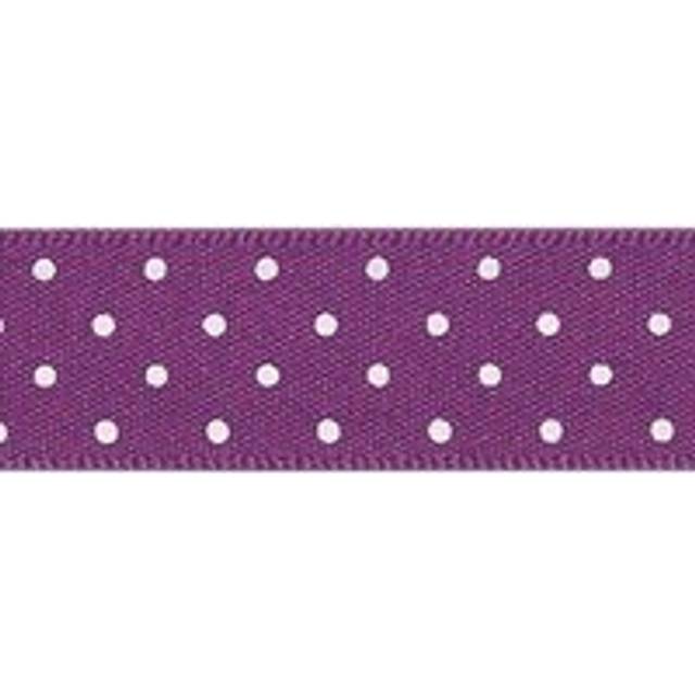 Berisfords 15mm Micro Dot Ribbon - 49 Plum - per metre