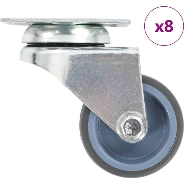 vidaXL 8 pcs Twin-wheel Swivel Casters 50 mm