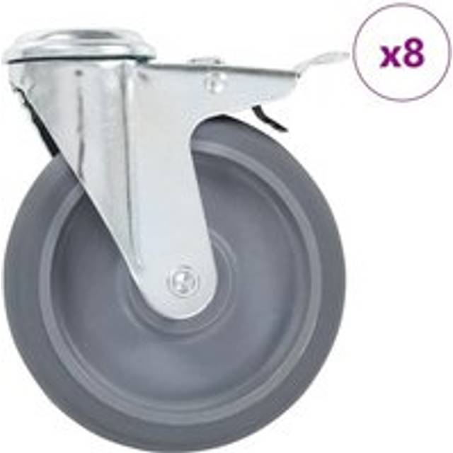 8 pcs Bolt Hole Swivel Casters 125 mm Vidaxl