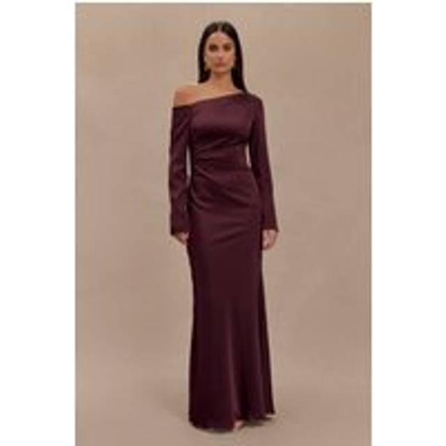 Avery Long Sleeve Maxi Dress - Plum I MESHKI I Size XXS