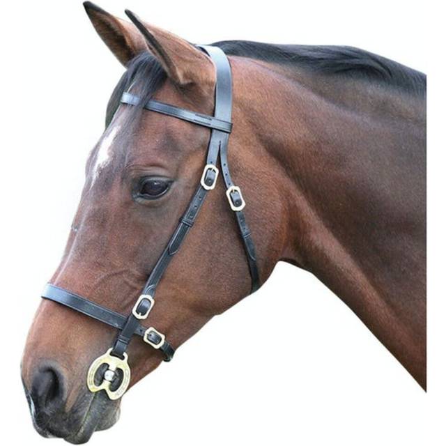 (Pony, Black) Blenheim Leather Plain Horse Inhand Bridle