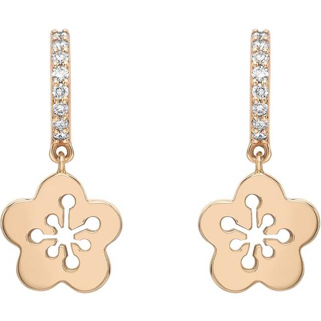Boodles Rose Gold and Diamonds Mini Blossom Drop Earrings - One size