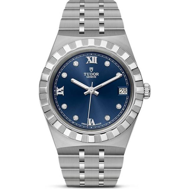 Tudor Royal Stainless Steel and Diamond Watch - Blue - 34mm
