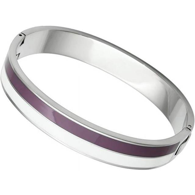 8 in. High Polished No Plating Stainless Steel Bangle with Epoxy, Multi Color