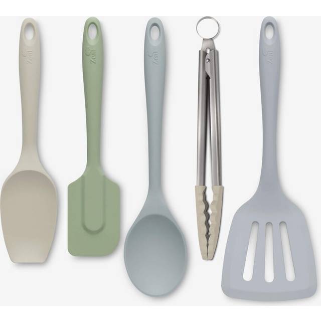 (Classic) Zeal Silicone Kitchen Tongs, Slotted Turner, Spoon, Spatula Spoon & Spatula Kitchen Utensil Set