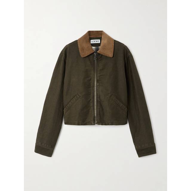 LOEWE - Corduroy-trimmed Cotton Jacket - Brown - FR 42