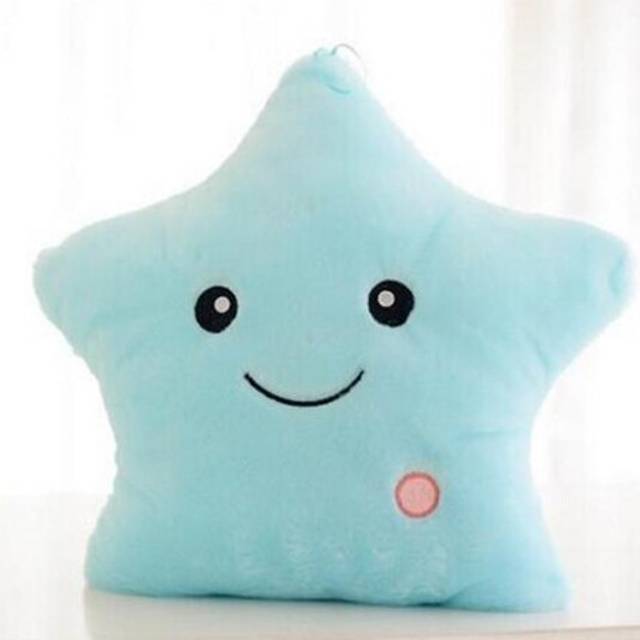 (C) Creative Luminous Pillow Stars/Love Stuffed Plush Toy Glowing Colorful