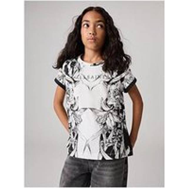 smALLSAINTS All Saints Kids Pattie Flo Short Sleeve T-Shirt - White, White, Size Age: 9-10 Years - age: 9-10 YEARS