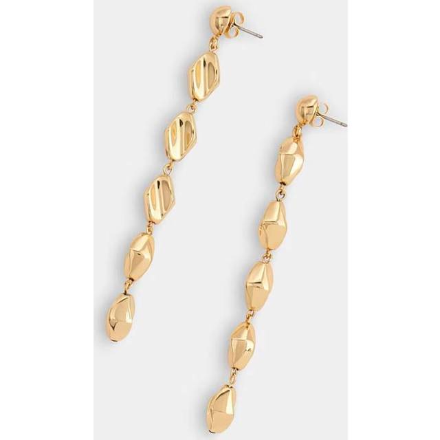 Gold Molten Beaded Earrings (One Size)