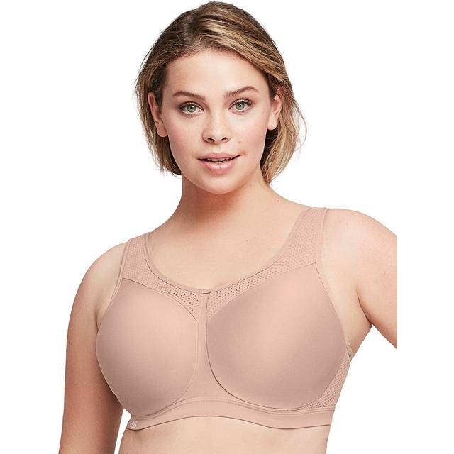 Glamorise Full Figure Plus Size High Impact Wonderwire Sports Bra - Coffee