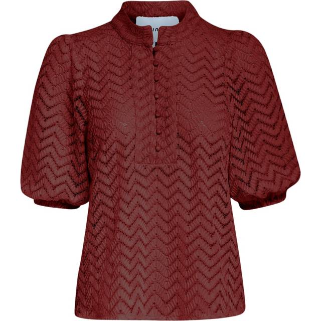 Minus Msjeva Half Sleeve Blouse Dam Kortärmade Blusar Stl. 34 - Från Magasin - Madder Brown (34)