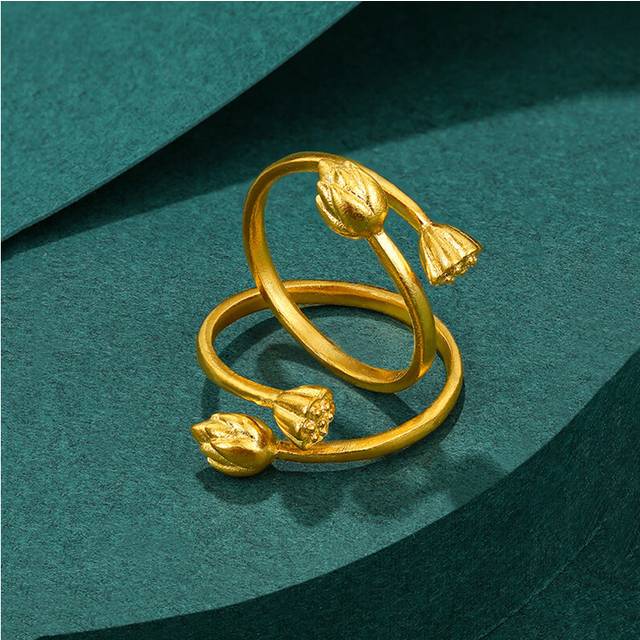 Chic Vietnamese Two Worlds Joy Ring Luxurious Brass Gold Plated Accessory