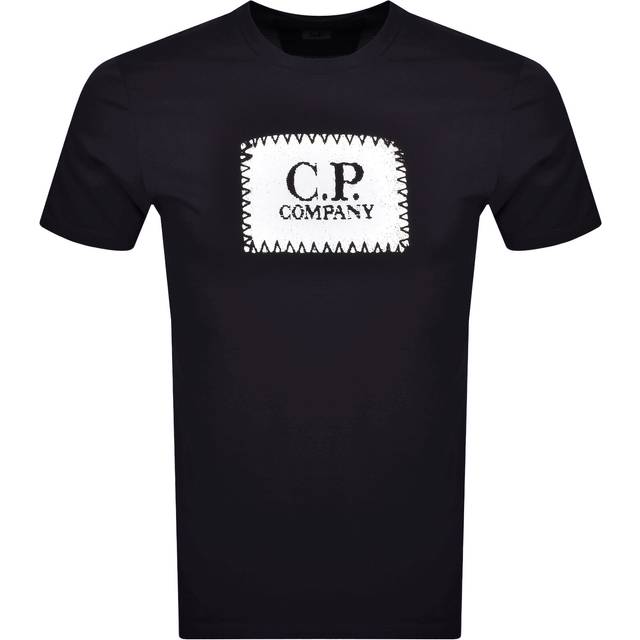 C.P. Company Mens 30/1 Jersey Label Style Logo T-Shirt in Navy Cotton - Size Small
