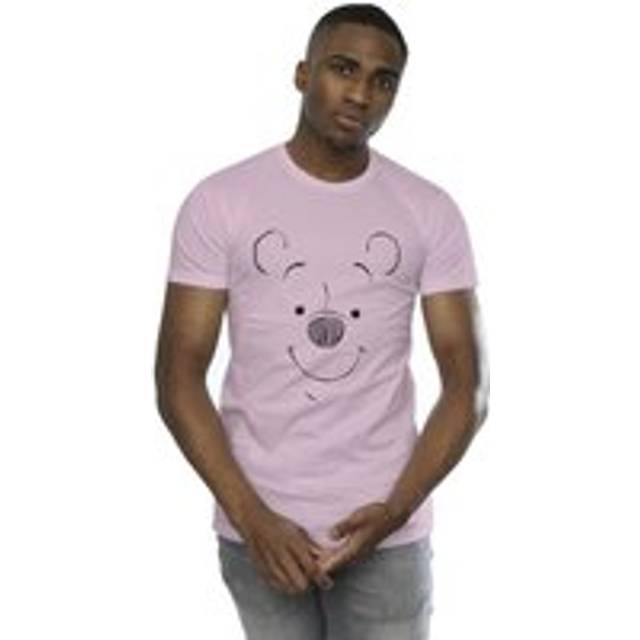 (S, Baby Pink) Disney Mens Winnie The Pooh Winnie The Pooh Face T-Shirt