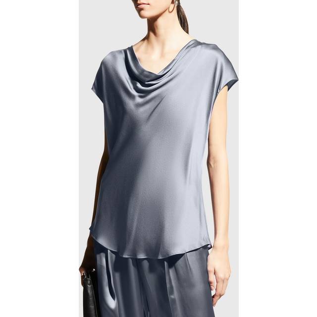 Vince Draped silk satin top